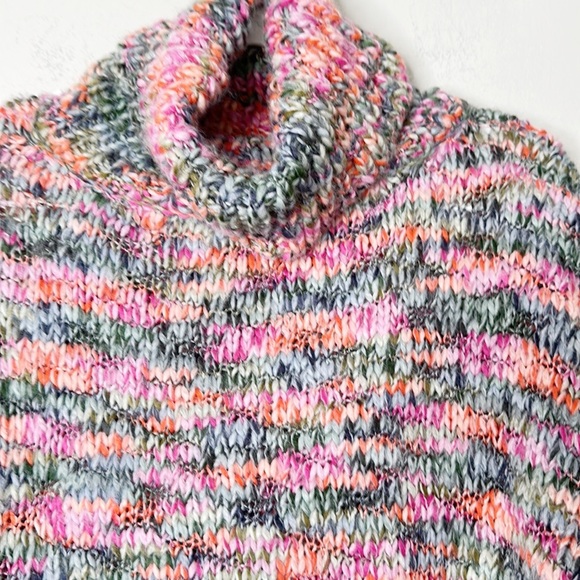 Wild Fable Rainbow Knit turtleneck spring crop sweater women size Small - Picture 4 of 8